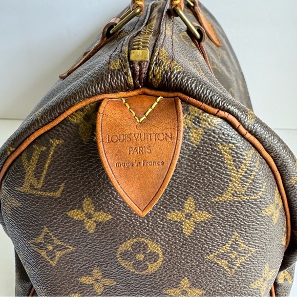 Louis Vuitton Speedy 30 Bag Vintage LV Monogram Canvas Top Handle Soft Purse - Picture 7 of 17